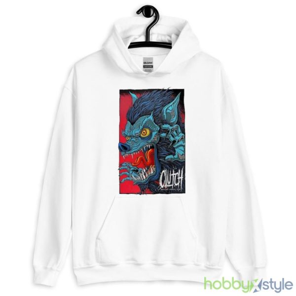 Clutch The Majestic Ventura Theater Ventura CA Aug 15 2023 T Shirt - 18500 Unisex Heavy Blend Hooded Sweatshirt-1