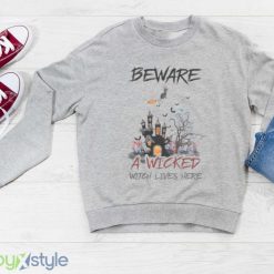 Comfort Colors Retro Halloween Beware A Wicked Shirt Product Photo 3
