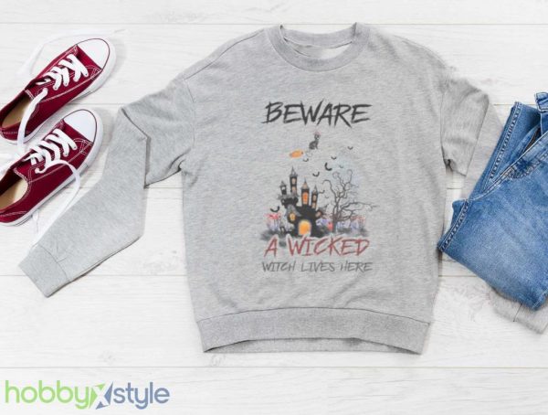 Comfort Colors Retro Halloween Beware A Wicked Shirt Product Photo 3