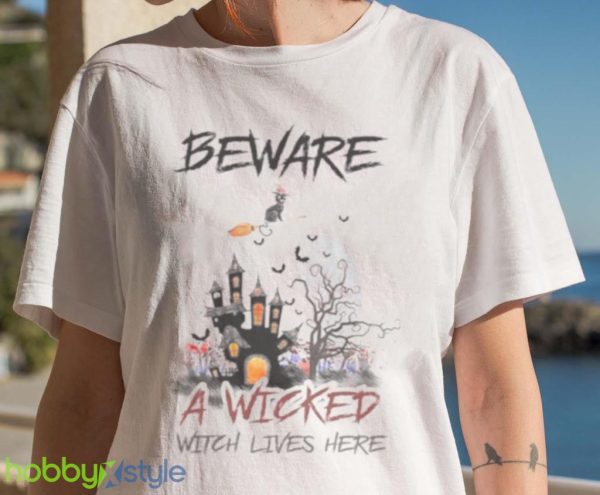 Comfort Colors Retro Halloween Beware A Wicked Shirt Product Photo 7