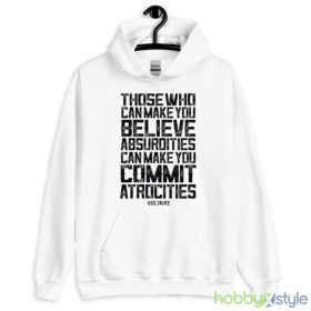 Commit Atrocities Voltaire Quote shirt - White Ladies Tank Top