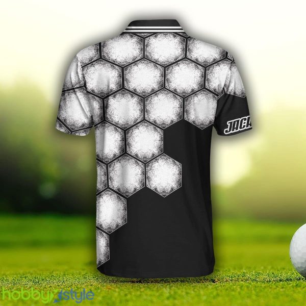 Custom Name Golf Ball Black White, Best For Golf Players, Cool Golfing Shirt Polo Shirt - Golf Ball Black White Custom Polo Shirt, Best Personalized Polo Shirt For Golf Players, Cool Golfing Shirt_2