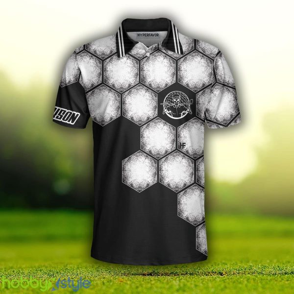 Custom Name Golf Ball Black White, Best For Golf Players, Cool Golfing Shirt Polo Shirt - Golf Ball Black White Custom Polo Shirt, Best Personalized Polo Shirt For Golf Players, Cool Golfing Shirt_3