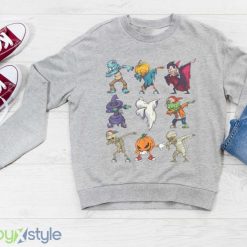 Dabbing Halloween Boys Skeleton Zombie Scary Pumpkin Mummy T Shirt Product Photo 3