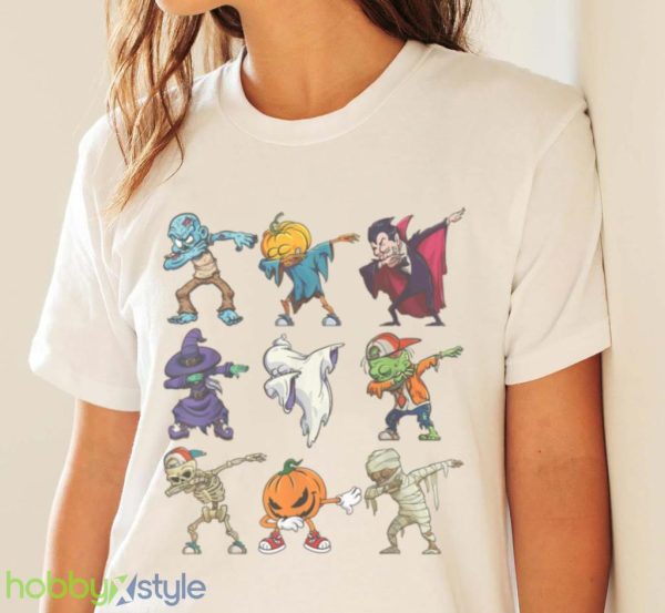 Dabbing Halloween Boys Skeleton Zombie Scary Pumpkin Mummy T Shirt Product Photo 4