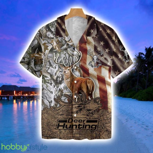 Deer Vintage Flag Bow Hunting Archery Hawaiian Shirt Gift For Men And Women Product Photo 1