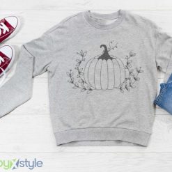 Floral Pumpkin Halloween T Shirt Product Photo 3