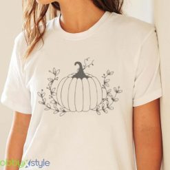Floral Pumpkin Halloween T Shirt Product Photo 4
