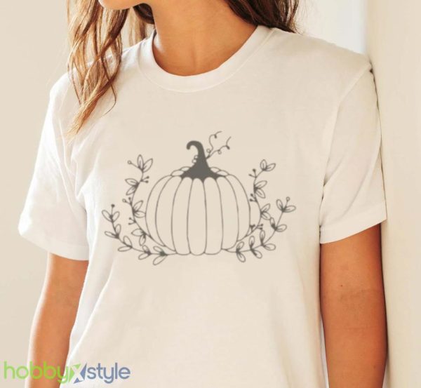 Floral Pumpkin Halloween T Shirt Product Photo 4