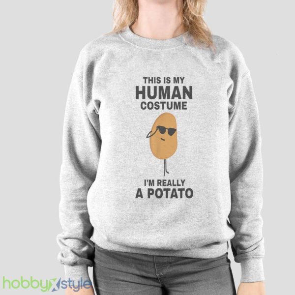Funny This Is My Human Costume Im Really A Potato Halloween T Shirt Product Photo 2