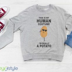 Funny This Is My Human Costume Im Really A Potato Halloween T Shirt Product Photo 3