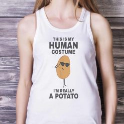 Funny This Is My Human Costume Im Really A Potato Halloween T Shirt Product Photo 5