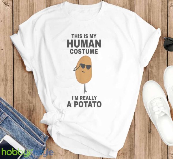 Funny This Is My Human Costume Im Really A Potato Halloween T Shirt Product Photo 6