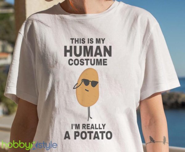 Funny This Is My Human Costume Im Really A Potato Halloween T Shirt Product Photo 7