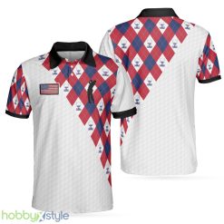 Golf Argyle Pattern Short Sleeve Golf, American Flag, Patriotic Golf Shirt Polo Shirt - Golf Argyle Pattern Short Sleeve Golf Polo Shirt, American Flag Polo Shirt, Patriotic Golf Shirt For Men_1