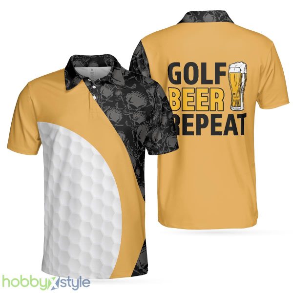 Golf Beer Repeat, Colorful Golfing Shirt For Male Players, Cool Golf Gift Idea For Golfers Polo Shirt - Golf Beer Repeat Polo Shirt, Colorful Golfing Shirt For Male Players, Cool Golf Gift Idea For Golfers_1