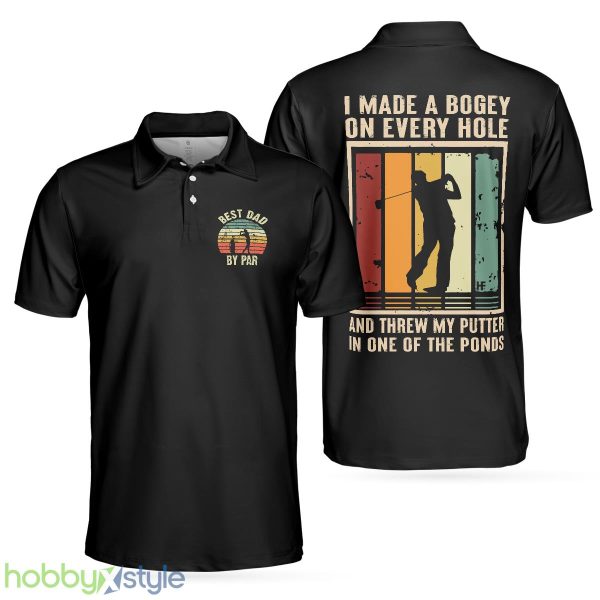 Golf Best Dad By Par, Black Golf Shirt With Sayings, Best Golf Gift Idea For Dad Polo Shirt - Golf Best Dad By Par Polo Shirt, Black Golf Shirt With Sayings, Best Golf Gift Idea For Dad_1