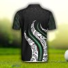 Golf Black And Green Abstract Pattern, Golf Gift For Male Golfers Custom Name Polo Shirt - Golf Black And Green Abstract Pattern Custom Polo Shirt, Personalized Golf Gift For Male Golfers_4