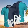 Golf Blue And Navy Short Sleeve, White Silhouette Golfing, Best Golf Shirt Polo Shirt - Golf Blue And Navy Short Sleeve Polo Shirt, White Silhouette Golfing Polo Shirt, Best Golf Shirt For Men_2