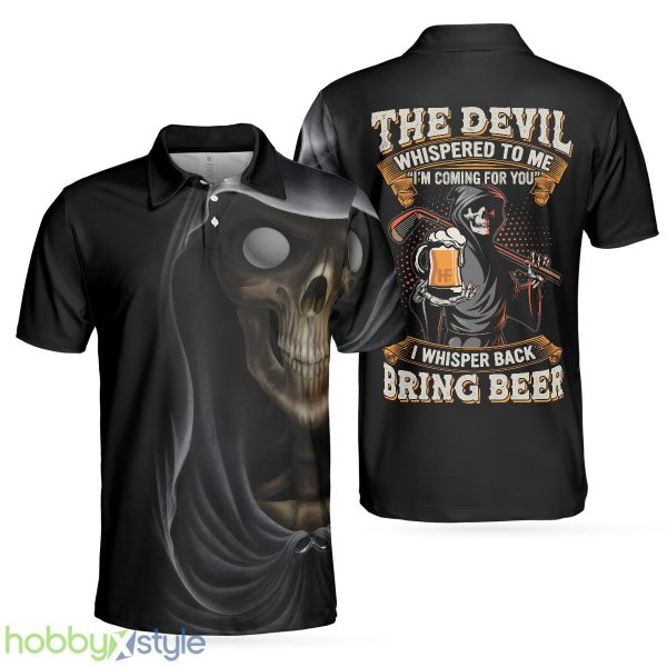 Golf Bring Beer, Skull Drinking Golf Shirt For Male Golfers, Funny Golf Shirt With Sayings Polo Shirt - Golf Bring Beer Polo Shirt, Skull Drinking Golf Shirt For Male Golfers, Funny Golf Shirt With Sayings_1