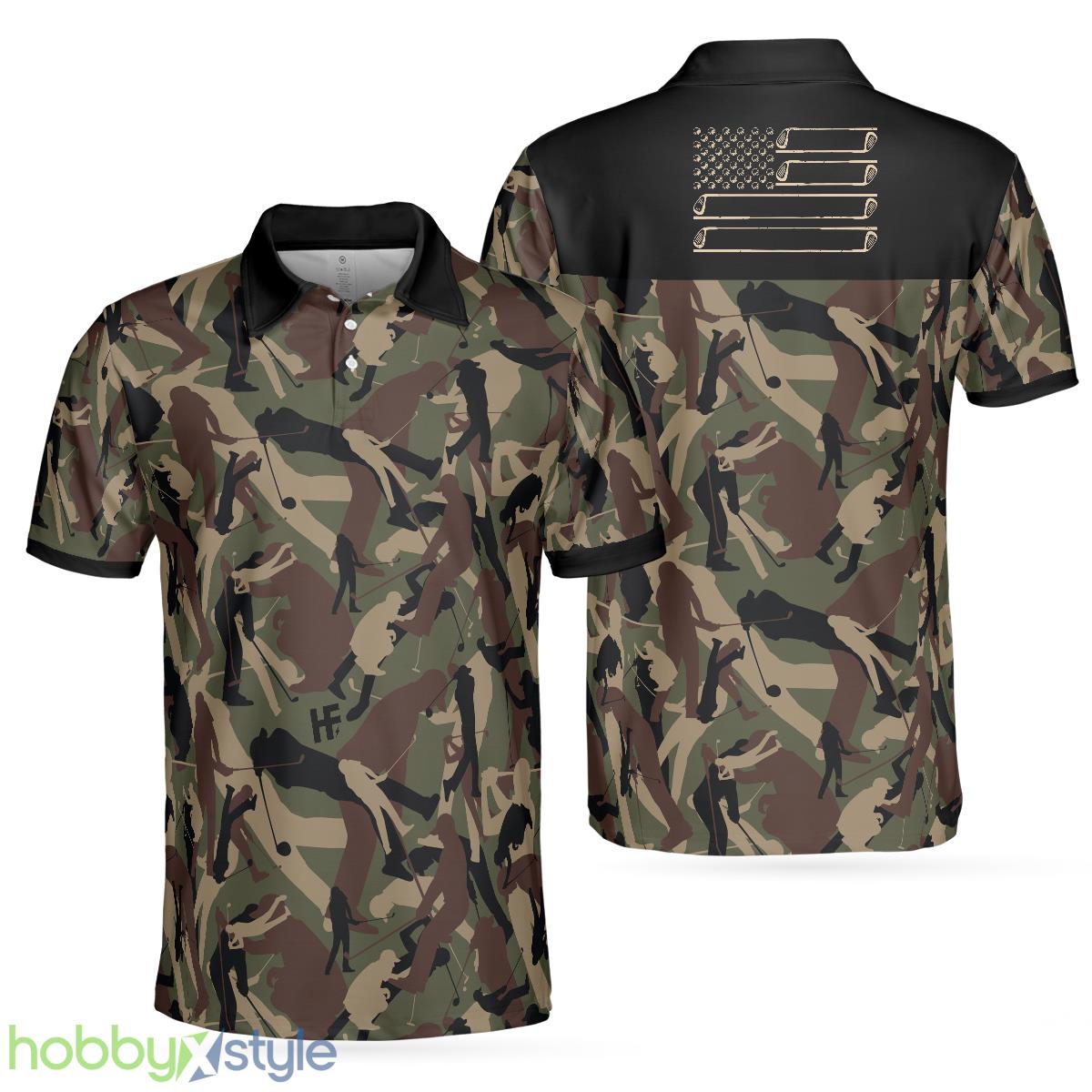 Golf Camouflage Pattern Golf, Military Golfing, Camo Golf Shirt Polo Shirt - Golf Camouflage Pattern Golf Polo Shirt, Military Golfing Polo Shirt, Camo Golf Shirt For Men_1