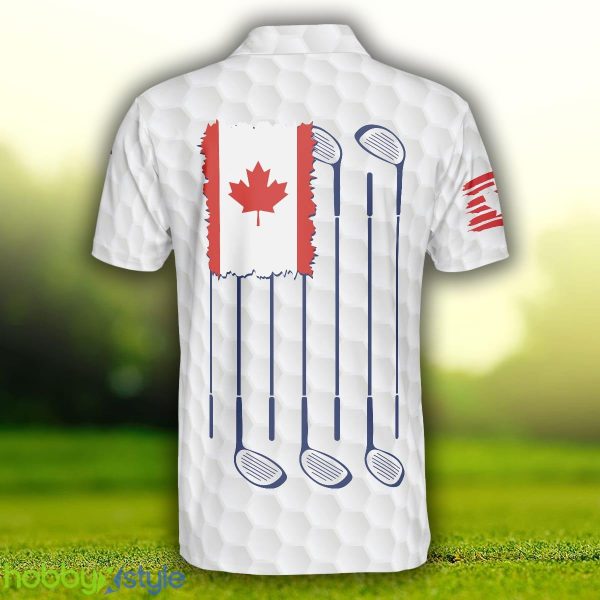 Golf Canada Flag Short Sleeve, Red Maple Leaf Golfing, Canadian Golf Shirt Polo Shirt - Golf Canada Flag Short Sleeve Polo Shirt, Red Maple Leaf Golfing Polo Shirt, Canadian Golf Shirt For Men_2