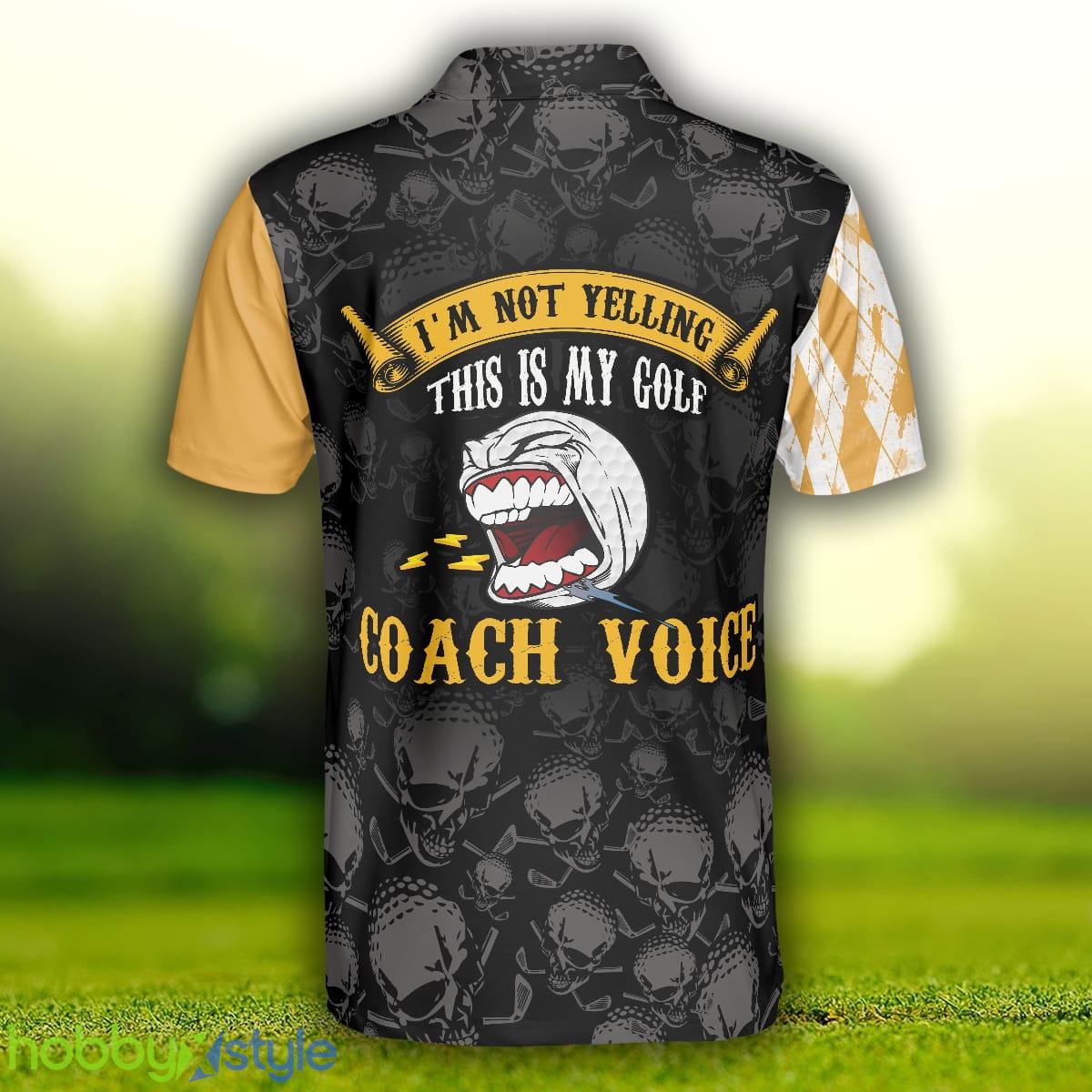 Golf Coach, Black Skull Pattern Golf Shirt For Male Golfers, Argyle Pattern Golfing Shirt Polo Shirt - Golf Coach Polo Shirt, Black Skull Pattern Golf Shirt For Male Golfers, Argyle Pattern Golfing Shirt_2