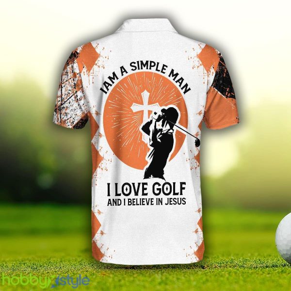 Golf I Am A Simple Man, Argyle Pattern Golf Shirt For Male, Golf Gift Custom Name Polo Shirt - Golf I Am A Simple Man Custom Polo Shirt, Argyle Pattern Golf Shirt For Male, Personalized Golf Gift_2