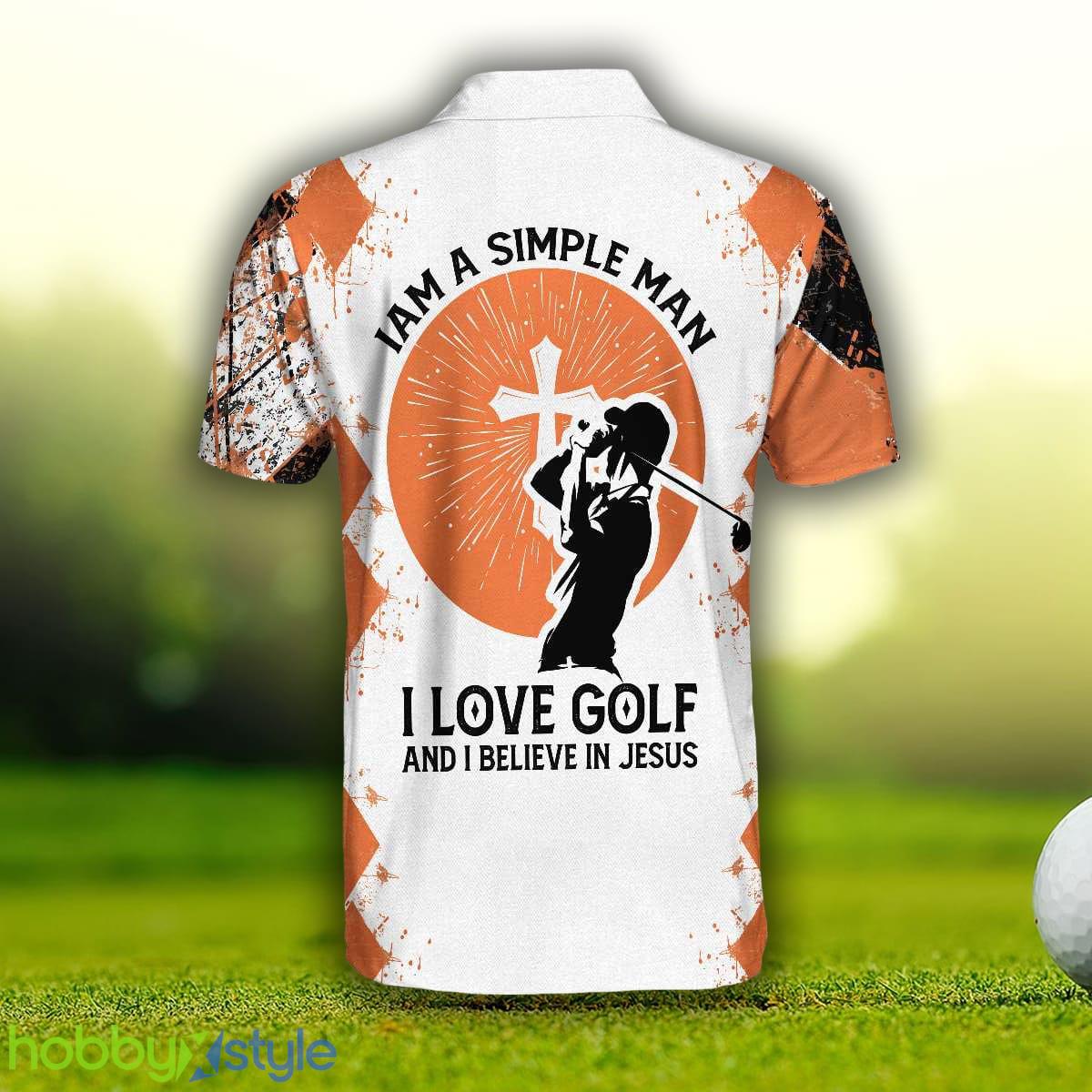 Golf I Am A Simple Man, Argyle Pattern Golf Shirt For Male, Golf Gift Custom Name Polo Shirt - Golf I Am A Simple Man Custom Polo Shirt, Argyle Pattern Golf Shirt For Male, Personalized Golf Gift_2