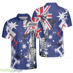 Golf I Like It Rough Australian Flag, Argyle Pattern Skeleton Golfing, Funny Golf Shirt Polo Shirt - Golf I Like It Rough Australian Flag Polo Shirt, Argyle Pattern Skeleton Golfing Polo Shirt, Funny Golf Shirt For Men_1