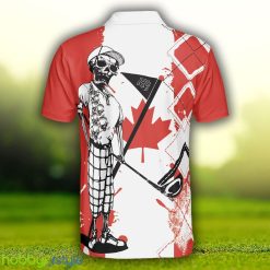 Golf I Like It Rough Canada Flag, Argyle Pattern Skeleton Golfing, Funny Golf Shirt Polo Shirt - Golf I Like It Rough Canada Flag Polo Shirt, Argyle Pattern Skeleton Golfing Polo Shirt, Funny Golf Shirt For Men_2
