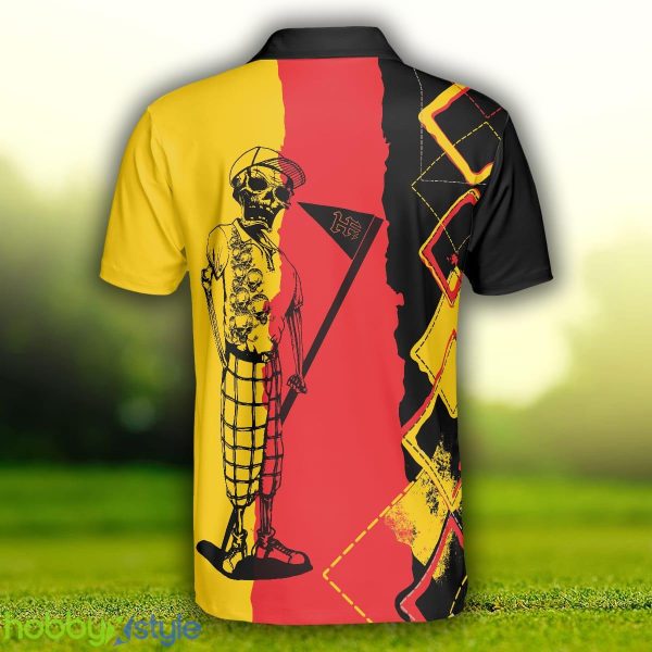 Golf I Like It Rough German Flag, Argyle Pattern Skeleton Golfing, Funny Golf Shirt Polo Shirt - Golf I Like It Rough German Flag Polo Shirt, Argyle Pattern Skeleton Golfing Polo Shirt, Funny Golf Shirt For Men_2