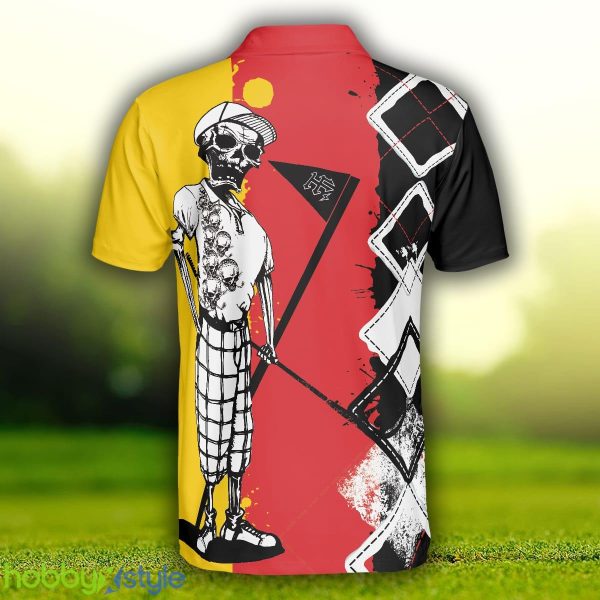 Golf I Like It Rough German Flag, White Argyle Pattern Skeleton Golfing, Funny Golf Shirt Polo Shirt - Golf I Like It Rough German Flag Polo Shirt, White Argyle Pattern Skeleton Golfing Polo Shirt, Funny Golf Shirt For Men_2