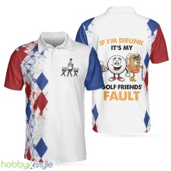 Golf If I'm Drunk, Argyle Pattern Drinking Golf , Funny Golf Shirt With Sayings Polo Shirt - Golf If I'm Drunk Polo Shirt, Argyle Pattern Drinking Golf Polo Shirt For Men, Funny Golf Shirt With Sayings_1