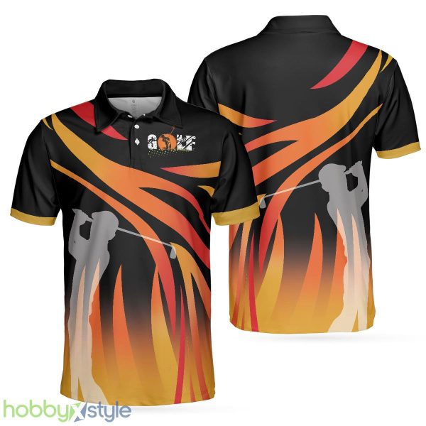 Golf In Passion Golf, Black Flame Golf Shirt , Cool Gift For Golfers Polo Shirt For Men And Women - Golf In Passion Golf Polo Shirt, Black Flame Golf Shirt For Men, Cool Gift For Golfers_1