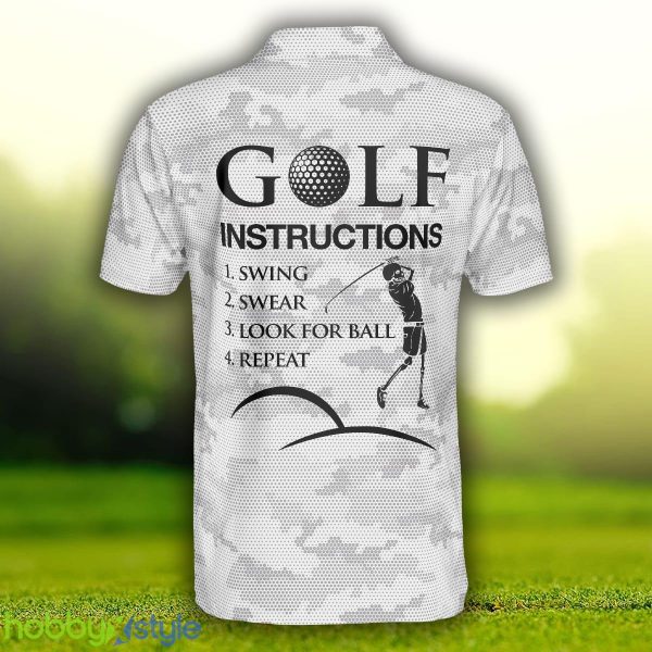 Golf Instructions Triangle And Camouflage Pattern Polo Shirt For Men And Women - Golf Instructions Triangle And Camouflage Pattern Polo Shirt_2
