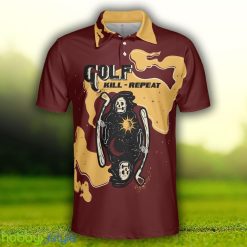 Golf Kill Repeat Funny Death Skull, Vintage Golf Shirt , Gift For Golfers Polo Shirt - Golf Kill Repeat Funny Death Skull Polo Shirt, Vintage Golf Shirt For Men, Gift For Golfers_2