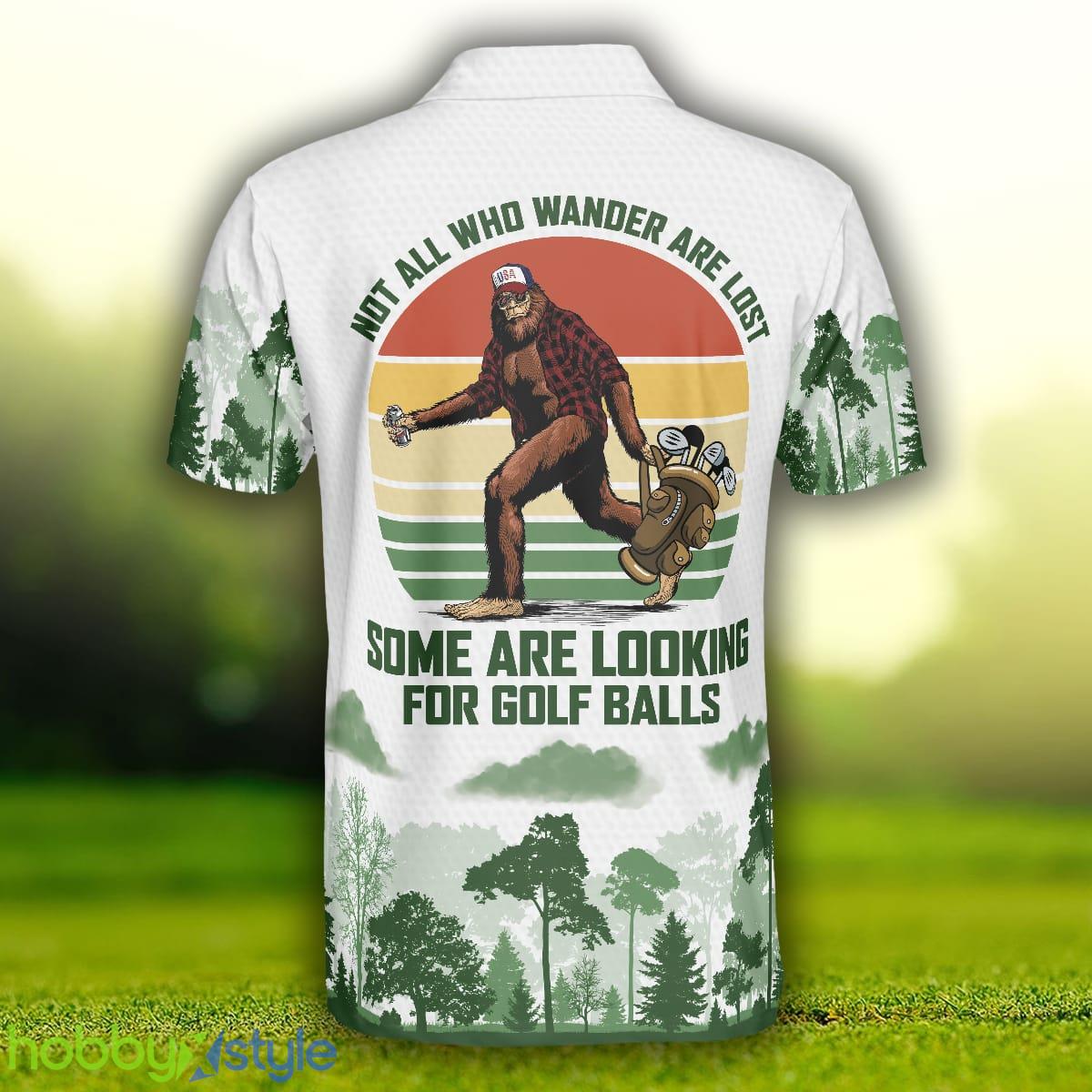 Golf Not All Wanders, Cool Big Foot Golf Shirt For Male Golfers, Beer Drinking Golf Shirt Polo Shirt - Golf Not All Wanders Polo Shirt, Cool Big Foot Golf Shirt For Male Golfers, Beer Drinking Golf Shirt_2