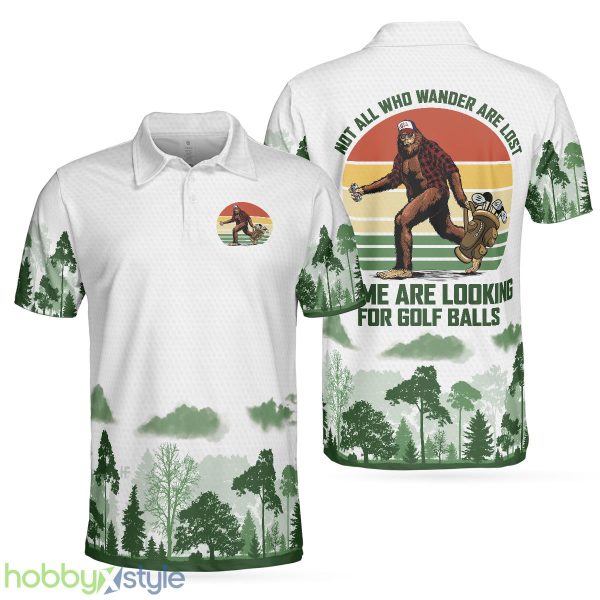 Golf Not All Wanders, Cool Big Foot Golf Shirt For Male Golfers, Beer Drinking Golf Shirt Polo Shirt - Golf Not All Wanders Polo Shirt, Cool Big Foot Golf Shirt For Male Golfers, Beer Drinking Golf Shirt_1