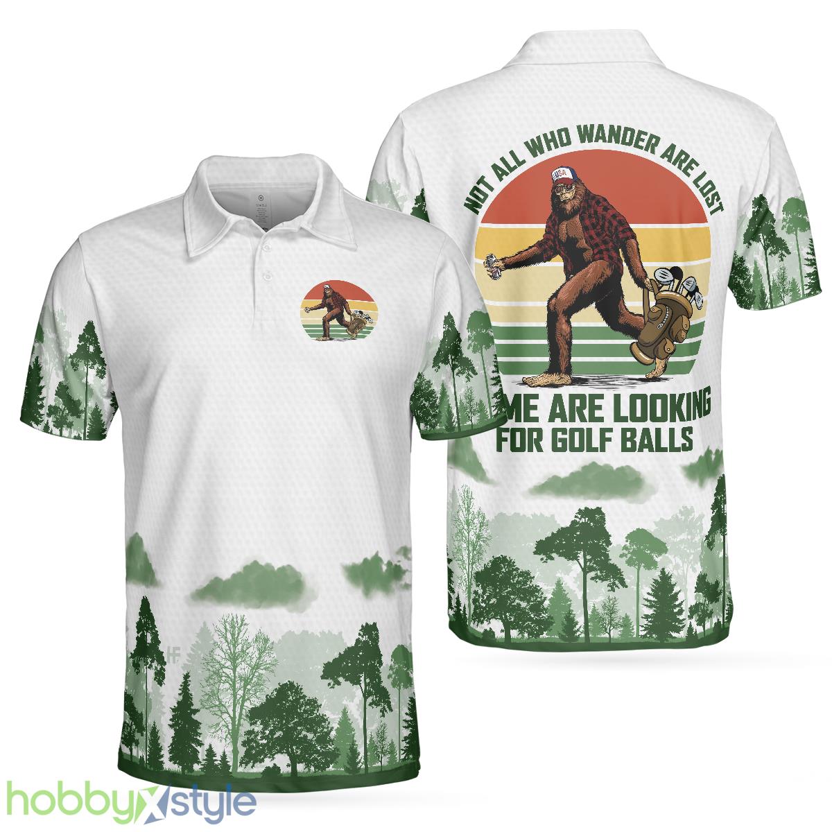 Golf Not All Wanders, Cool Big Foot Golf Shirt For Male Golfers, Beer Drinking Golf Shirt Polo Shirt - Golf Not All Wanders Polo Shirt, Cool Big Foot Golf Shirt For Male Golfers, Beer Drinking Golf Shirt_1