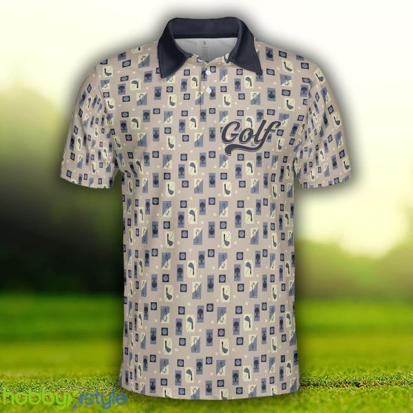 Golf Objects Pattern Short Sleeve, Golf Tee And Club, Best Golf Shirt Polo Shirt - Golf Objects Pattern Short Sleeve Polo Shirt, Golf Tee And Club Polo Shirt, Best Golf Shirt For Men_3