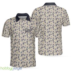 Golf Objects Pattern Short Sleeve, Golf Tee And Club, Best Golf Shirt Polo Shirt - Golf Objects Pattern Short Sleeve Polo Shirt, Golf Tee And Club Polo Shirt, Best Golf Shirt For Men_1