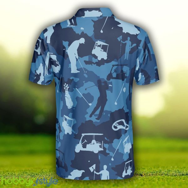 Golf Ocean Blue Camouflage, Streetwear Golfing, Camo Golf Shirt Polo Shirt - Golf Ocean Blue Camouflage Polo Shirt, Streetwear Golfing Polo Shirt, Camo Golf Shirt For Men_2