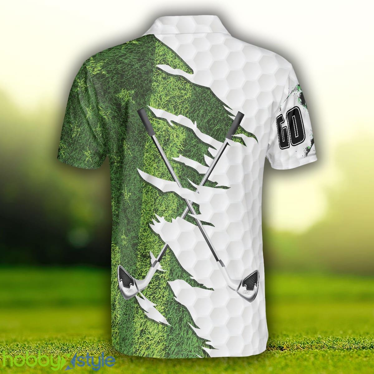 Golf Ripped Clubs & Course American Golfer, Green American Flag, Patriotic Golf Shirt Polo Shirt - Golf Ripped Clubs & Course American Golfer Polo Shirt, Green American Flag Polo Shirt, Patriotic Golf Shirt For Men_2