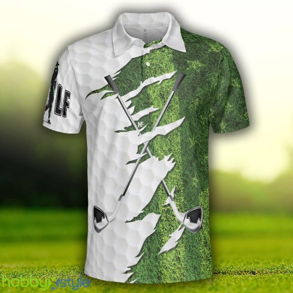 Golf Ripped Clubs & Course American Golfer, Green American Flag, Patriotic Golf Shirt Polo Shirt - Golf Ripped Clubs & Course American Golfer Polo Shirt, Green American Flag Polo Shirt, Patriotic Golf Shirt For Men_3
