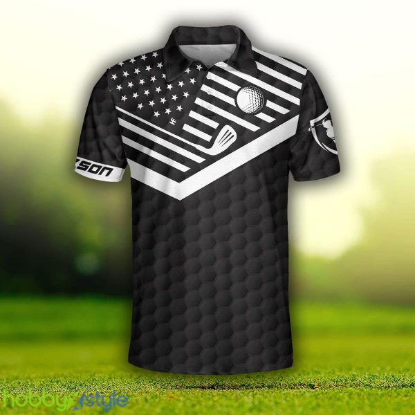 Golf Saved Me From Being A Pornstar, Funny American Flag Golf Shirt Polo Shirt Custom Name - Golf Saved Me From Being A Pornstar Custom Polo Shirt, Funny Personalized American Flag Golf Shirt For Men_2