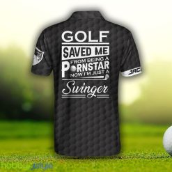 Golf Saved Me From Being A Pornstar, Funny American Flag Golf Shirt Polo Shirt Custom Name - Golf Saved Me From Being A Pornstar Custom Polo Shirt, Funny Personalized American Flag Golf Shirt For Men_3