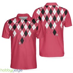 Golf Shirt With Argyle Pattern, Red Plaid Pattern Golf Shirt For Golf Enthusiasts, Vibrant Golf Shirt Polo Shirt - Golf Shirt With Argyle Pattern Polo Shirt, Red Plaid Pattern Golf Shirt For Golf Enthusiasts, Vibrant Golf Shirt_1