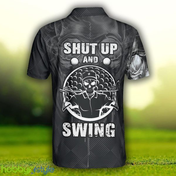 Golf Shut Up, Scary Skull Golf Shirt Design , Best Halloween Golf Gift For Golfers Polo Shirt - Golf Shut Up Polo Shirt, Scary Skull Golf Shirt Design For Men, Best Halloween Golf Gift For Golfers_4