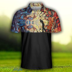 Golf Silhouette With Sky Wavy Abstract Seamless Pattern, Black Golf Shirt Polo Shirt - Golf Silhouette With Sky Wavy Abstract Seamless Pattern Polo Shirt, Black Golf Shirt For Men_3